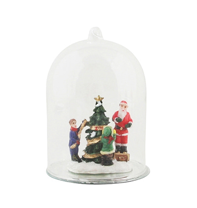 앤클레버링 글라스벨 크리스마스 오너먼트 산타와 트리 &amp;Klevering Figure in Glassbell Santa with Tree1