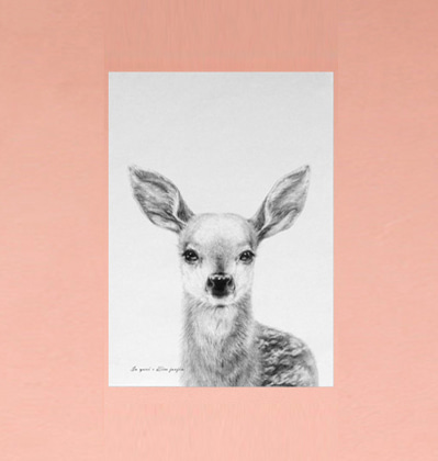 플라워 포켓 포스터 Flower Pocket Deer A3