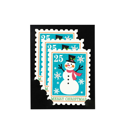 크리스마스 카드 Christmas Card Snowman Stamp three piece set Mini