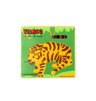Viarco Box of 12 colors pencil protected Animals Tiger 비아르쿠 색연필