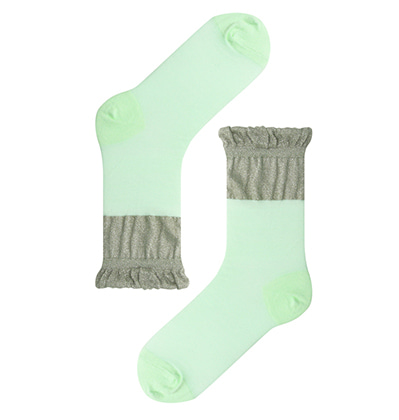 삭스어필 글리터링 러플 양말 Socks appeal Glittering Ruffle Green