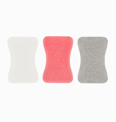 실리콘 수세미 Silicon Sponge 3p (pink+grey+white)