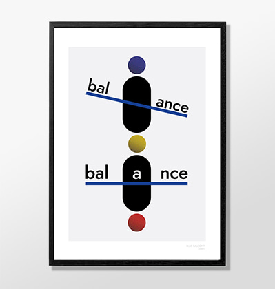 블루발코니 포스터 액자 밸런스 Blue Balcony Poster Balance