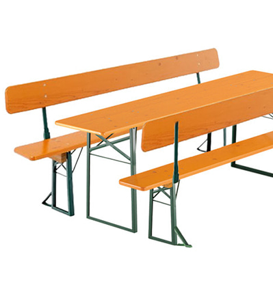 루쿠 이벤트 야외 폴딩 테이블 등받이 벤치 세트 브라운  Ruku event Folding Table&amp;Bench(Backrest) Set Classic Brown