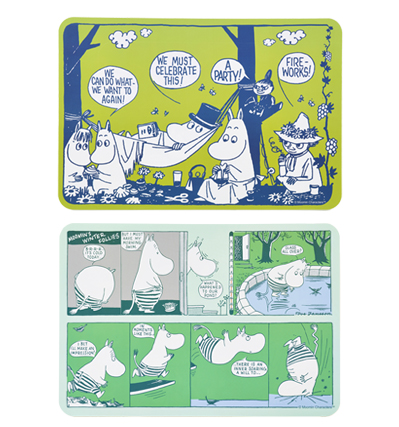 무민 테이블매트 Moomin Table Mat - A (green, 양면, 2pcs)