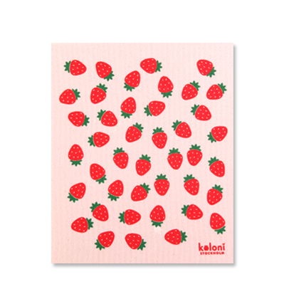 Koloni Stockholm Strawberries Dishcloth 셀룰로오스 행주